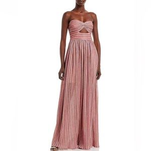 COPY - NWT Aqua Womens Metallic Cut-Out Evening Dress SMALL pink combo